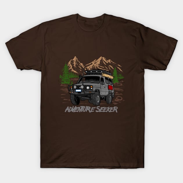 Land Cruiser Adventure Seeker - Grey T-Shirt by 4x4 Sketch